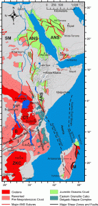 Simplified geological map of the East African Orogen courtesy of the authors of Fritz et al 2013