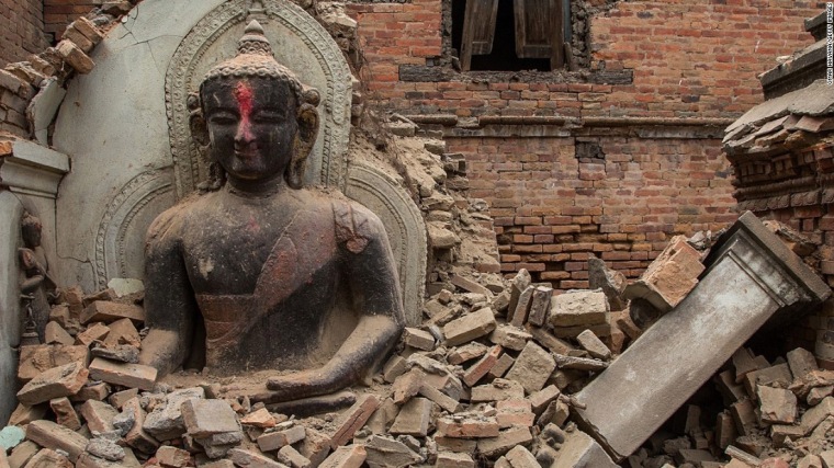 Damage in Kathmandu, Nepal, after the Gorkha earthquake in May 2015 (Credit: CNN)